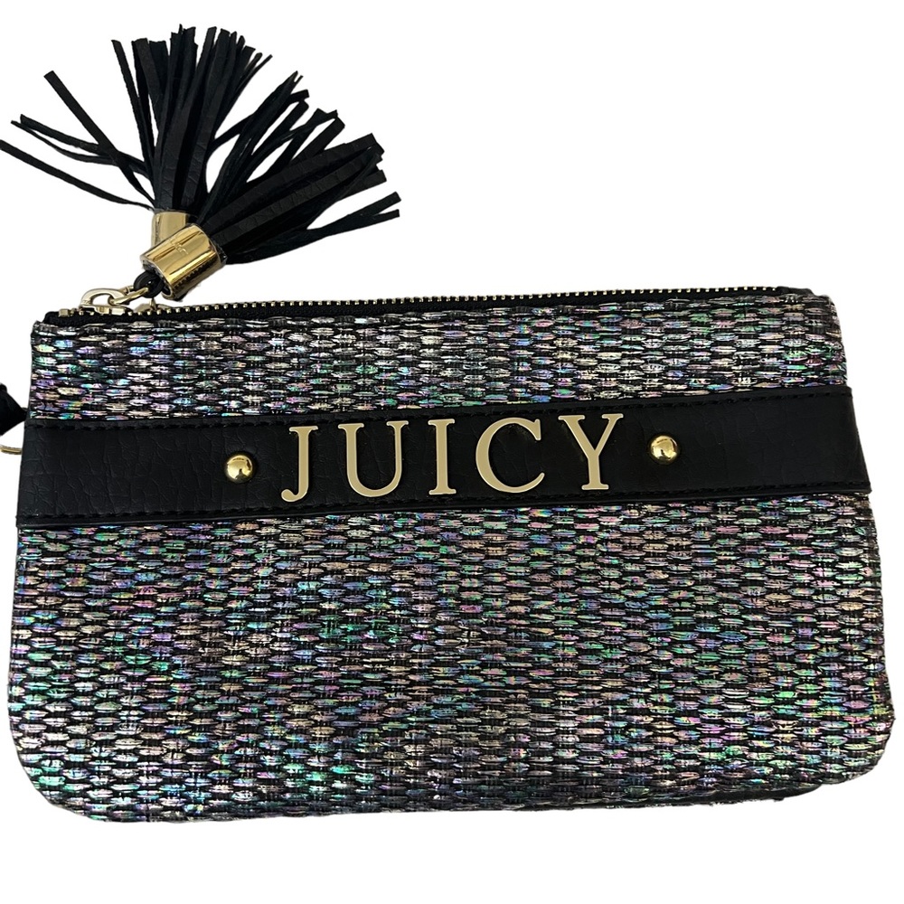 Juicy Couture Iridescent Double Zipper Wristlet